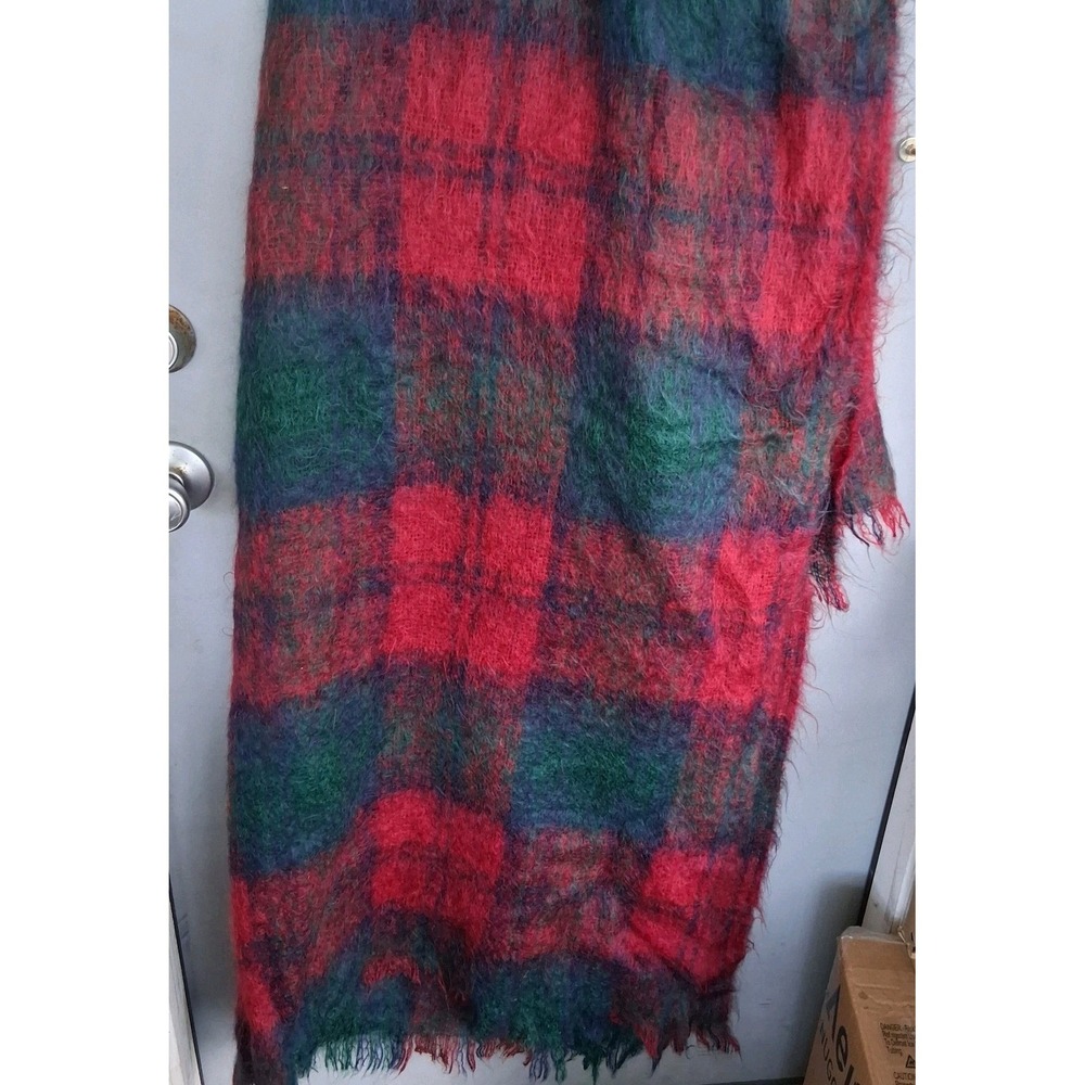 Vtg Royal Scot Clan Leisure Rug Throw Blanket Tartan 70% Angora 30% Wool